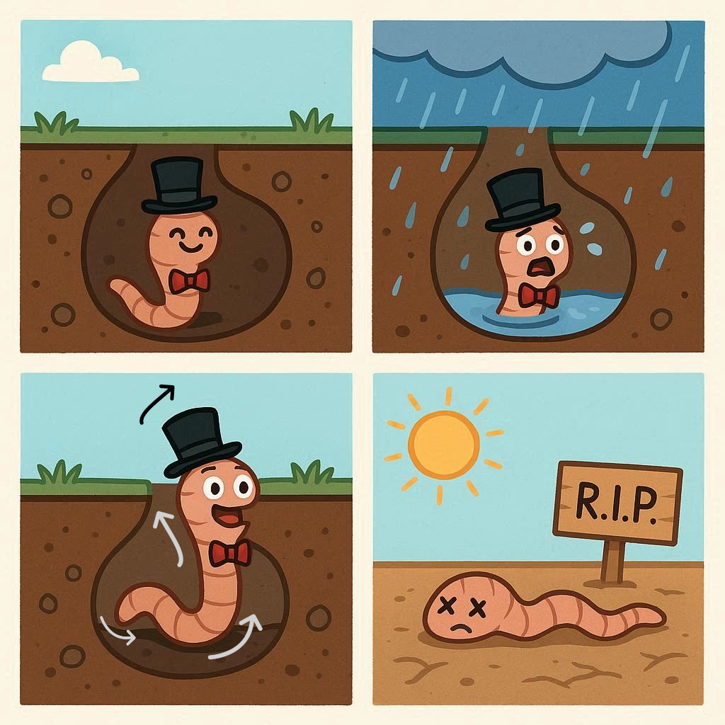 El suicidio de la lombriz