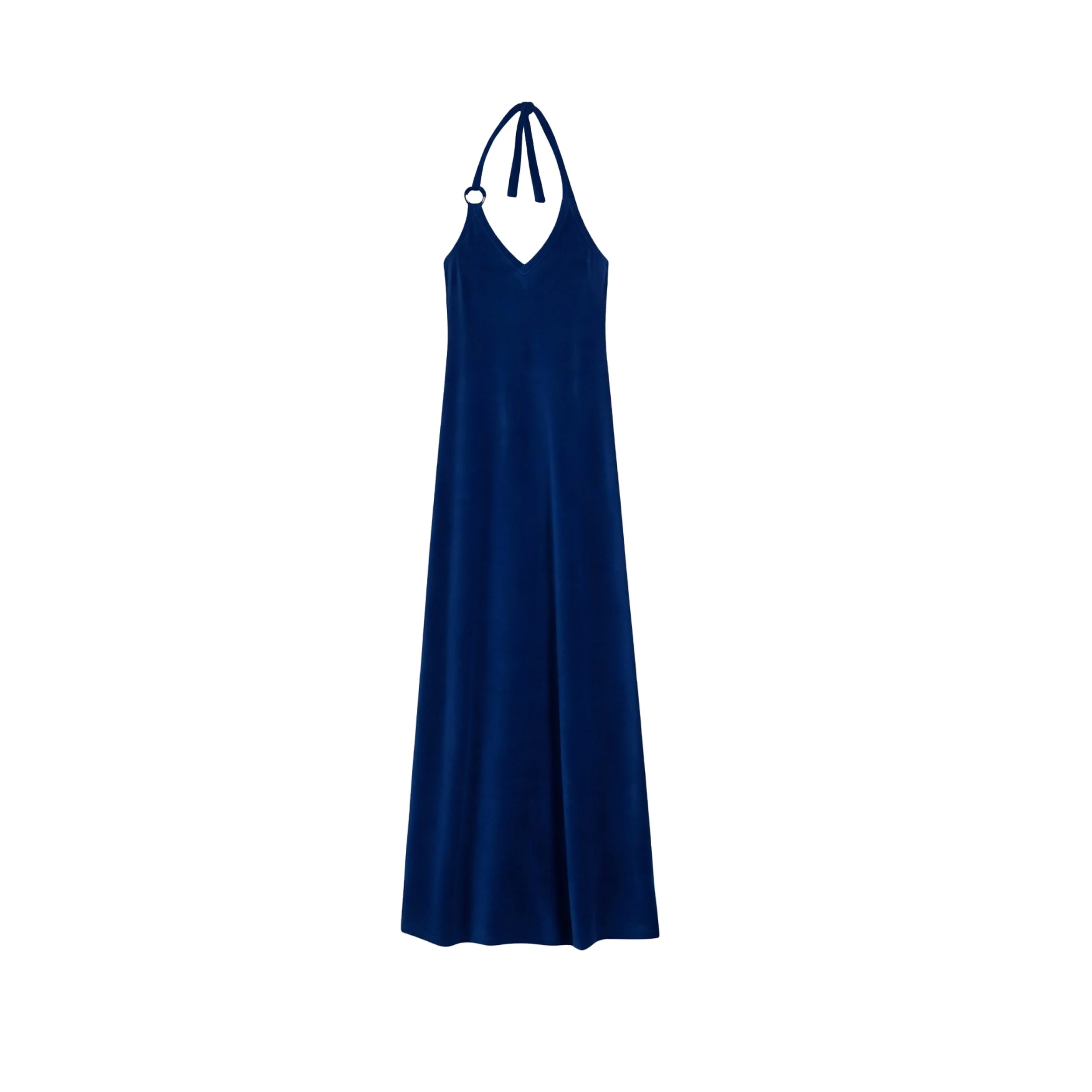 Robe de Plage Mireille Anneaux Velours Eponge Bleu Nuit