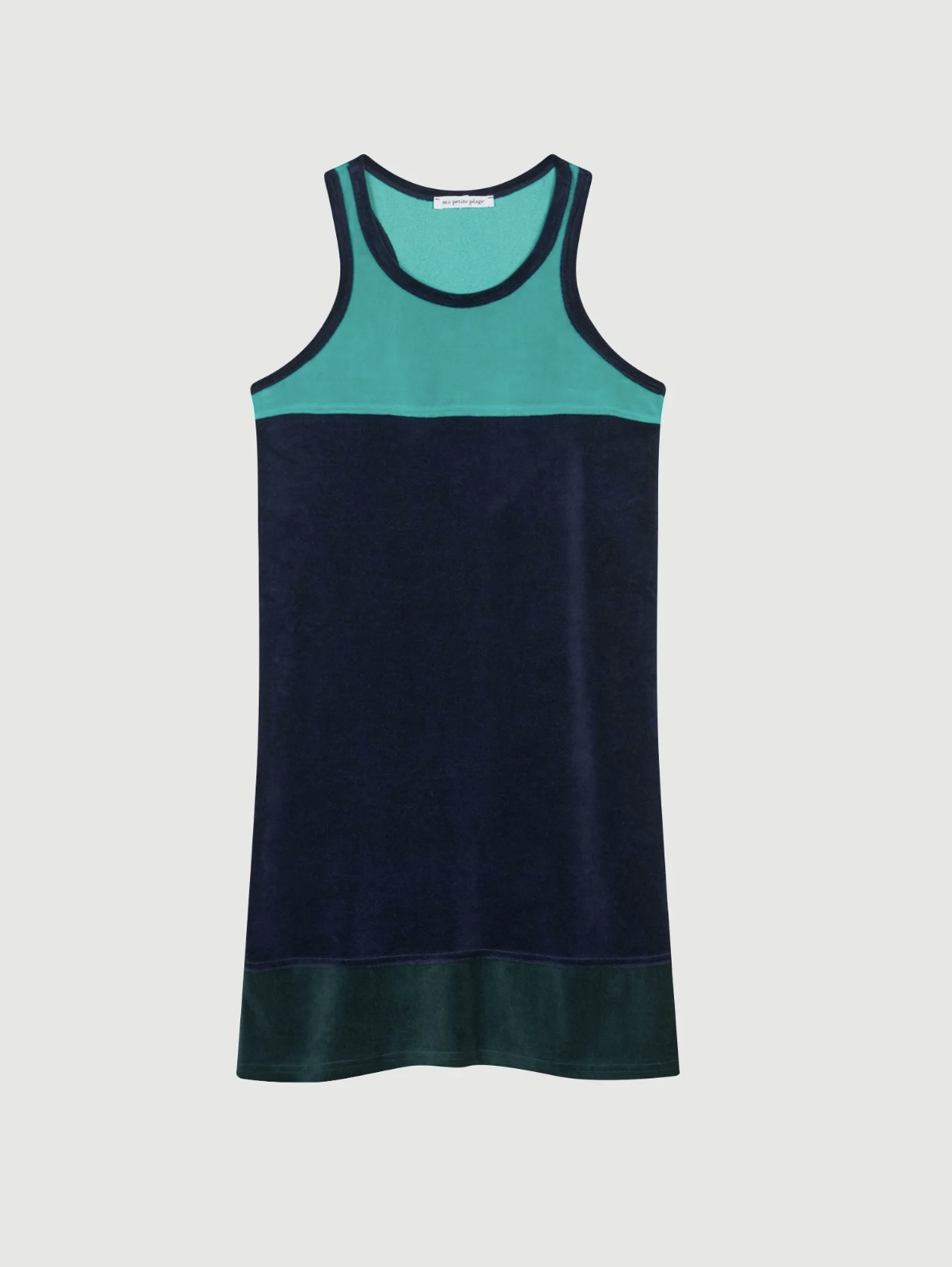 Robe Haydee Bleu Nuit et Vert Emeraude