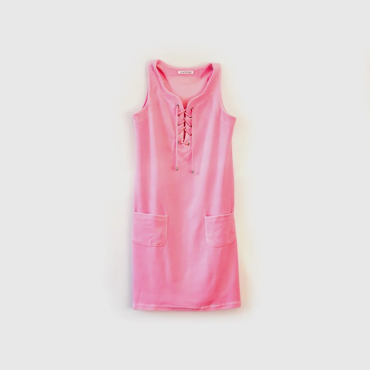 Robe courte sans manches avec nœud fantaisie - Rose