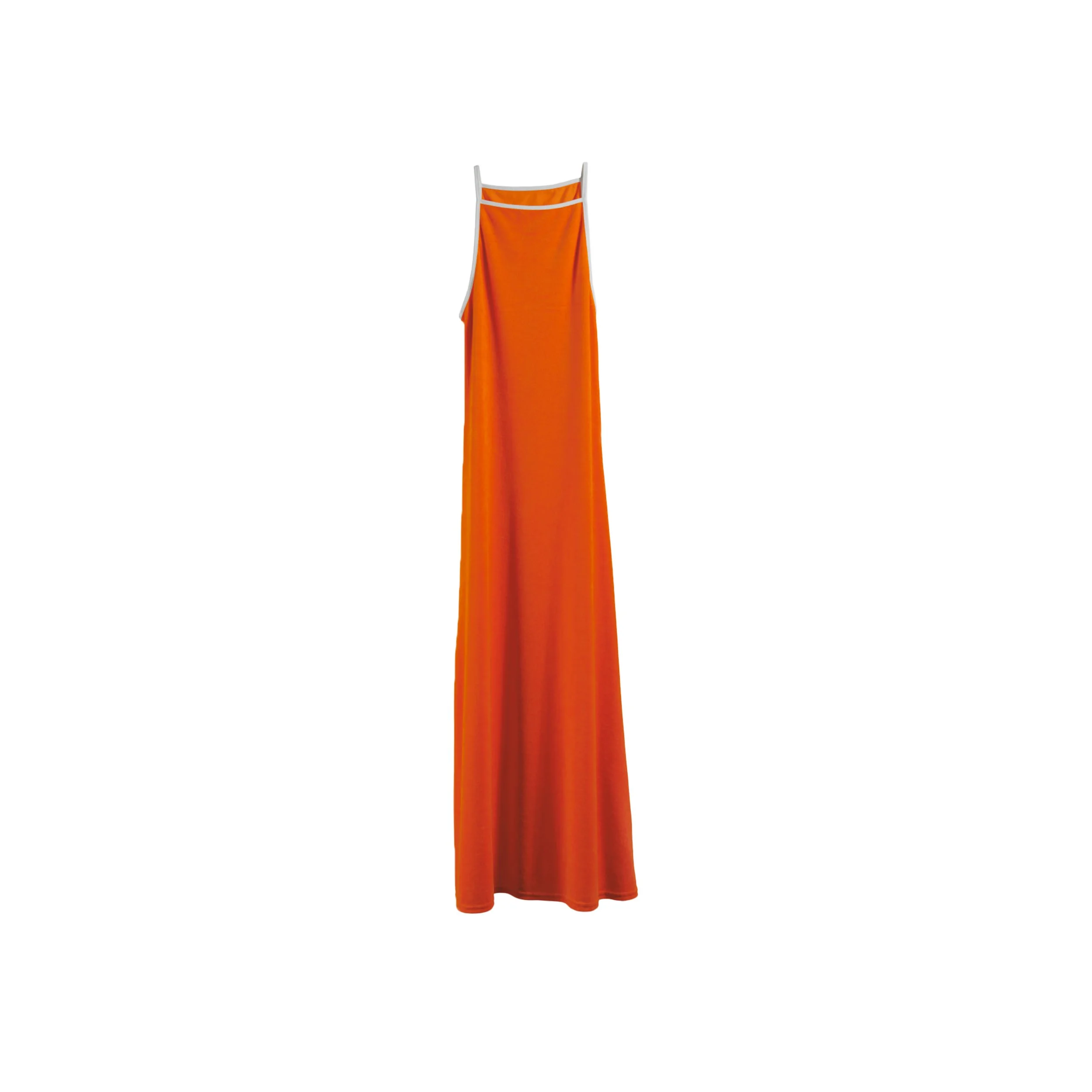 Robe Laura Velours Eponge Tangerine Vinyl Blanc