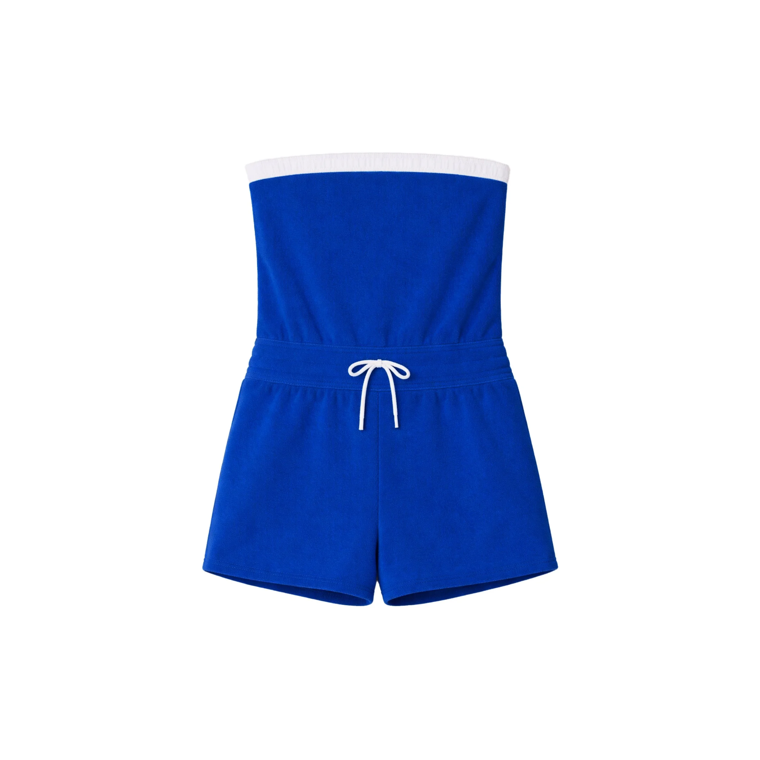 Combinaison Anna Velours Eponge Bleu Méditéranée