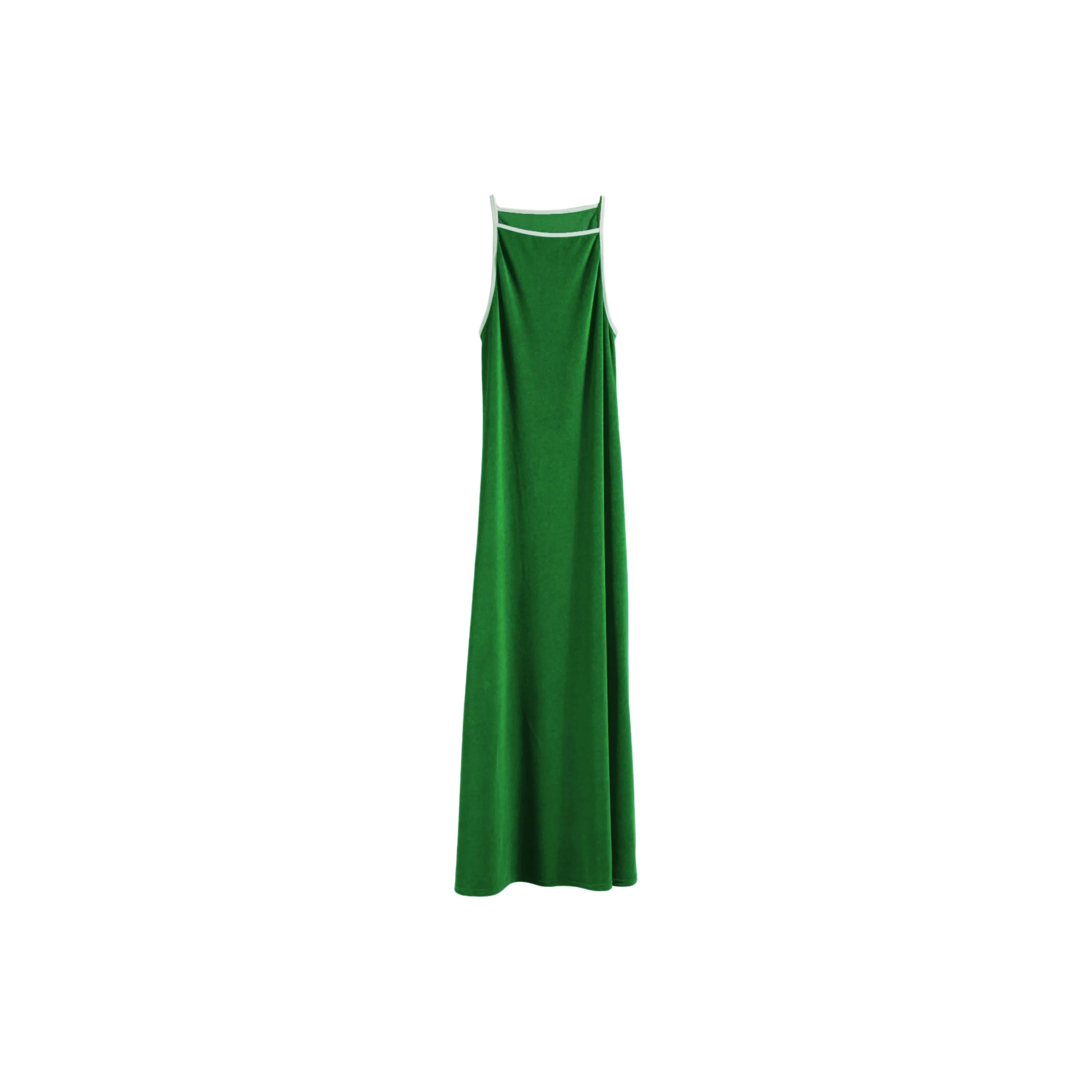 Robe Laura Velours Eponge Vert Apple