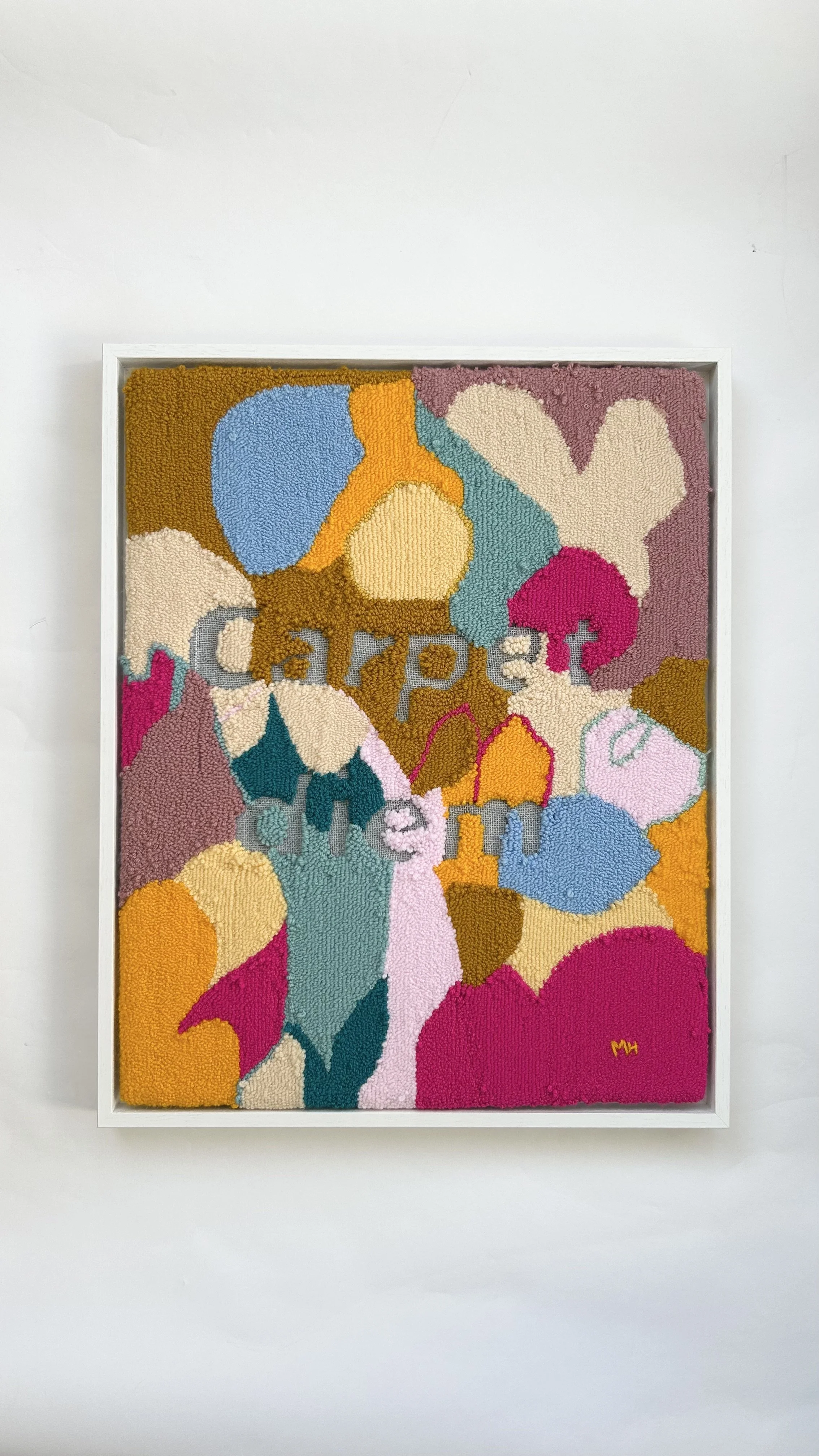 'Carpet Diem ' Hand woven & float framed 61 x 45cm 