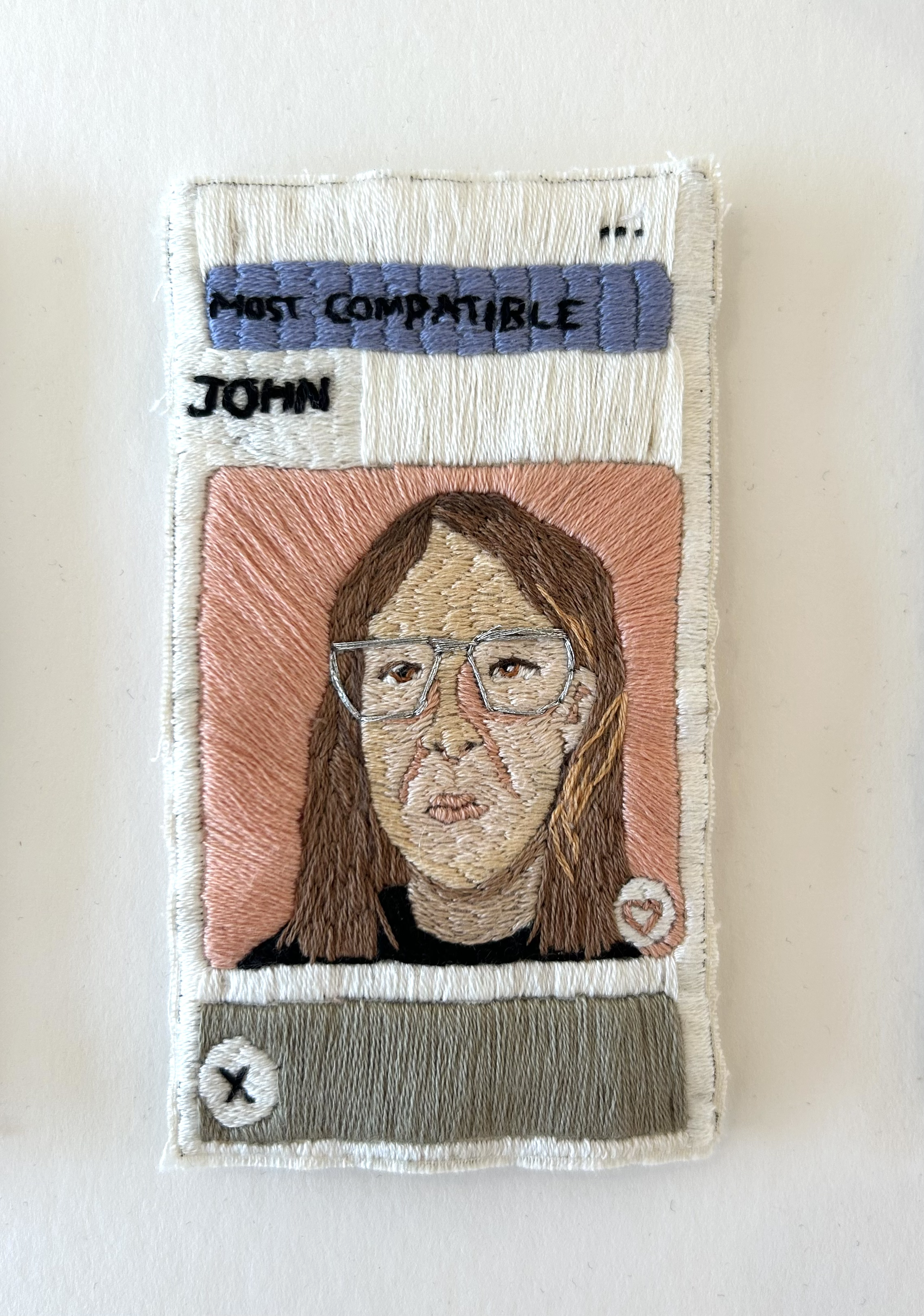 'John' Hand embroidered Hinge profile