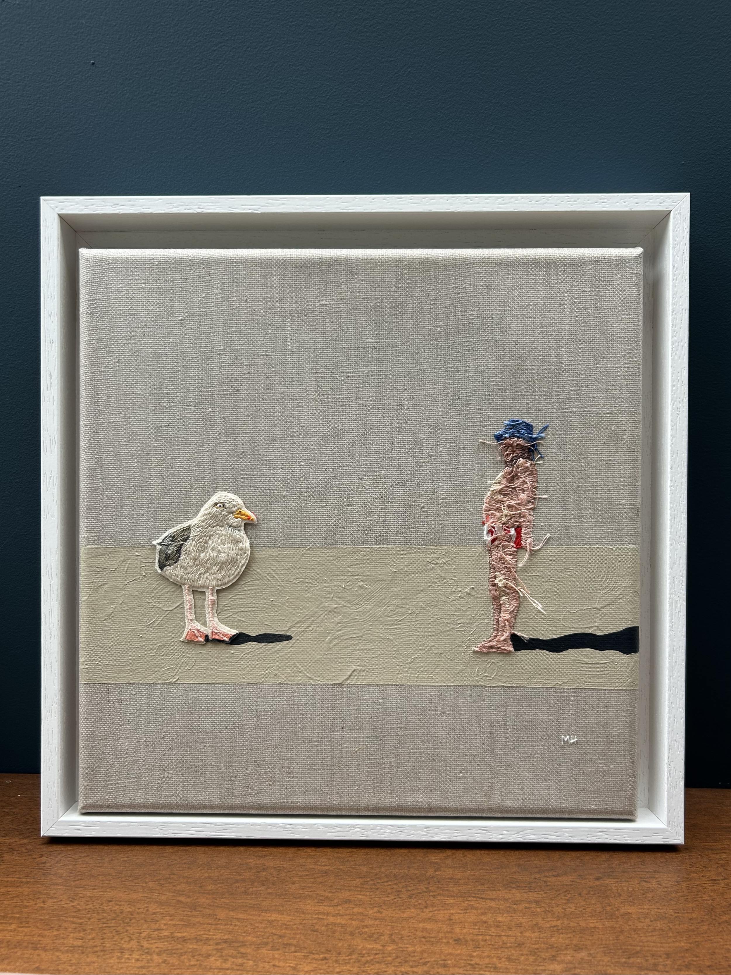 'The Stand off'
2025
30 x 30cm
Hand embroidery and acrylic on Raw linen canvas 