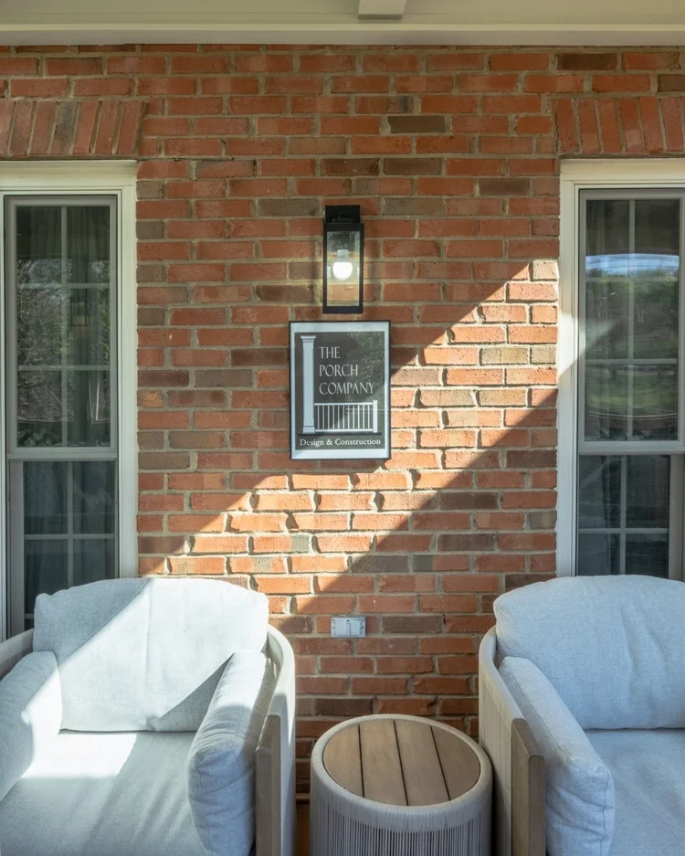 Extra special privacy abounds with this second story screened porch ...