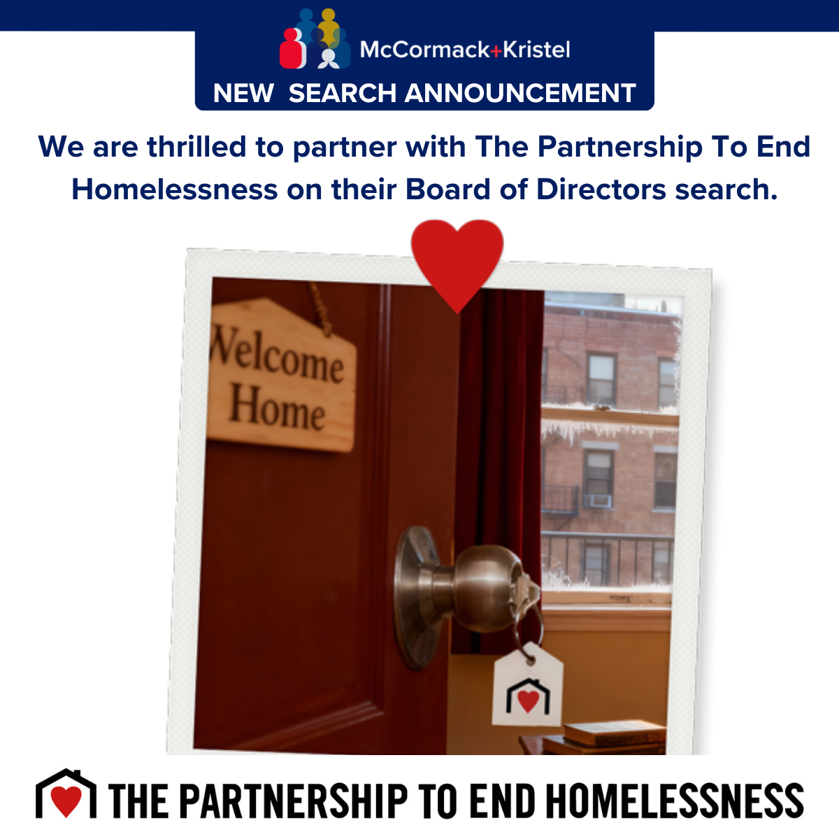 New Search Announcement: The Partnership To End Homelessness, Board of Directors