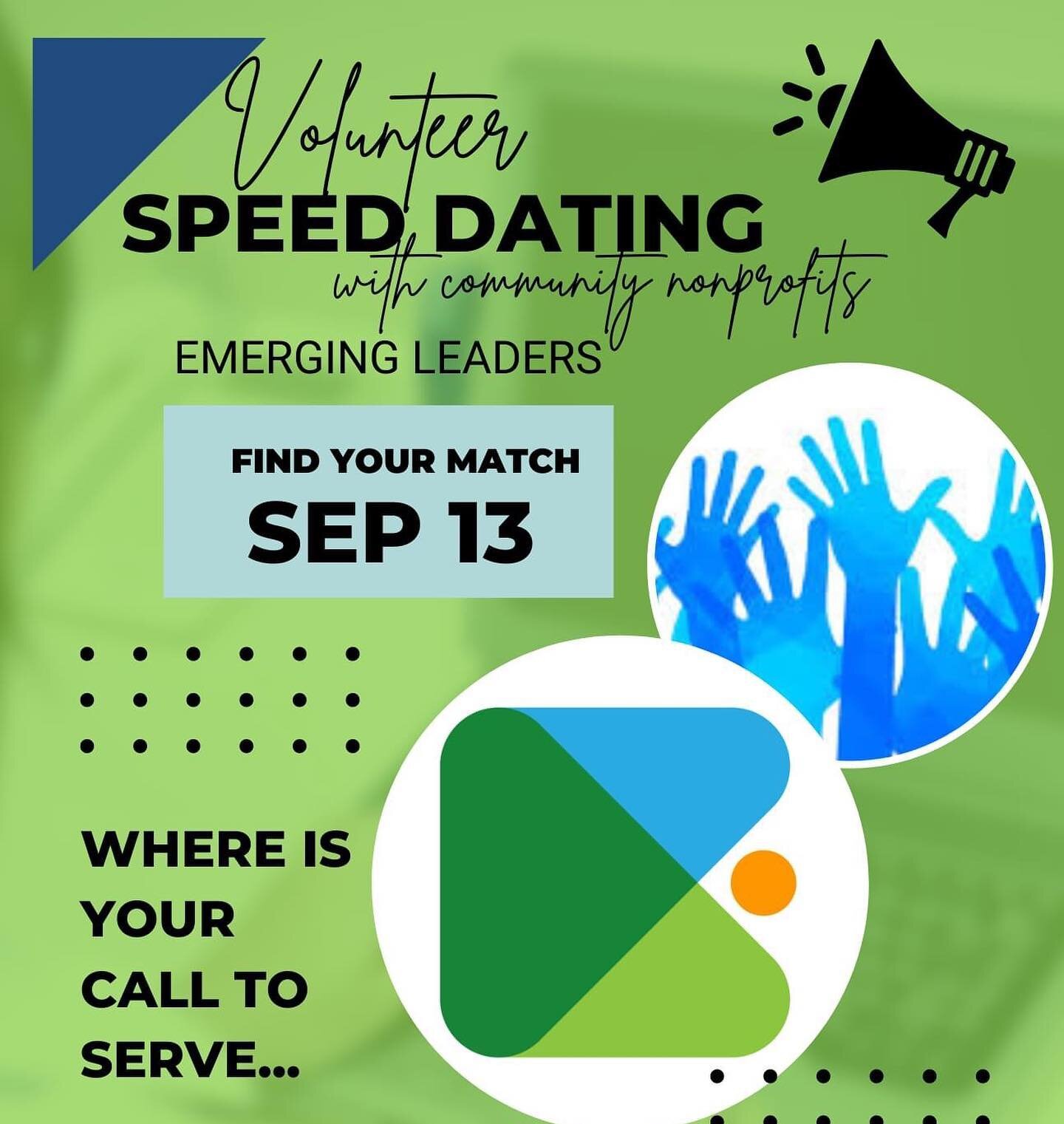 🫶 Find your volunteer opportunity match!! 
Join the Emerging Leaders and local nonprofit organizations for a speed-dating style learning event on Tuesday, September 13 at First Presbyterian Church in Morganton from 6:30 - 8:30 pm.
Learn more about w