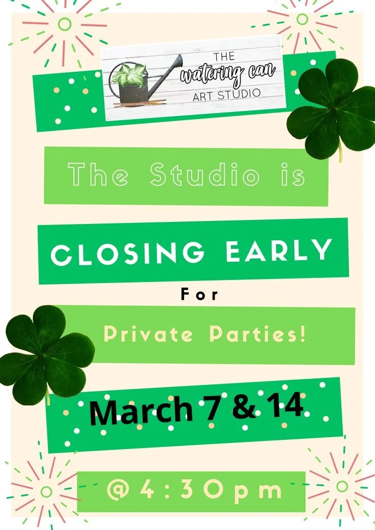 Special Studio Hours: Closing Early