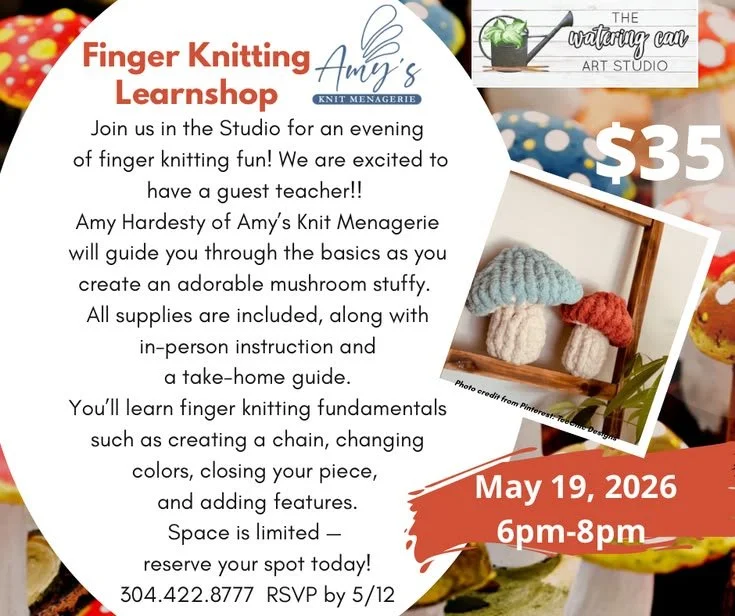 Finger Knitting Mushroom Stuffy