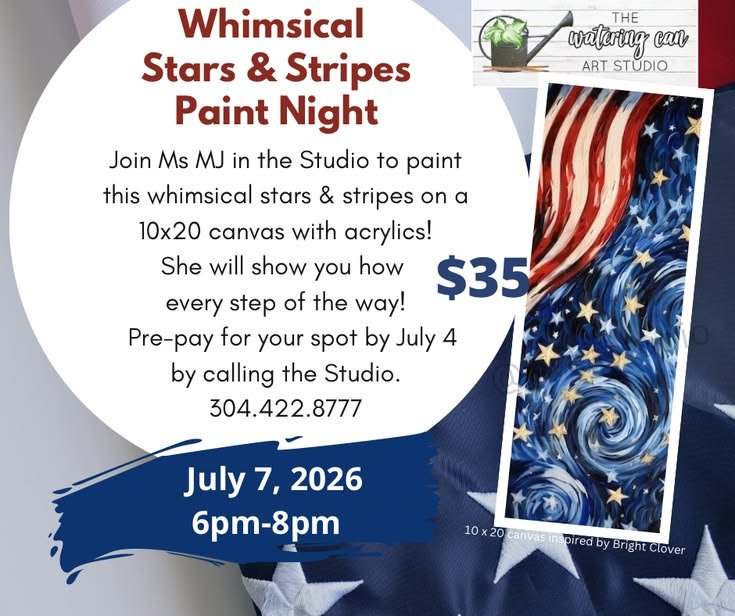 Whimsical Stars &amp; Stripes paint night
