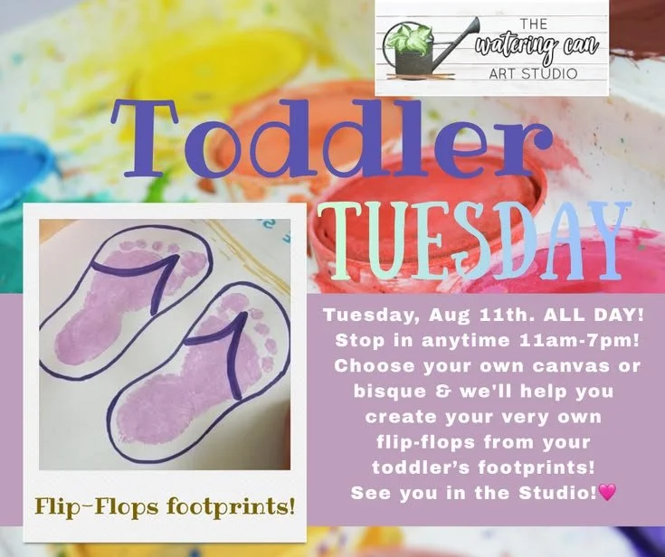 Toddler Tuesday Flip Flops Footprints
