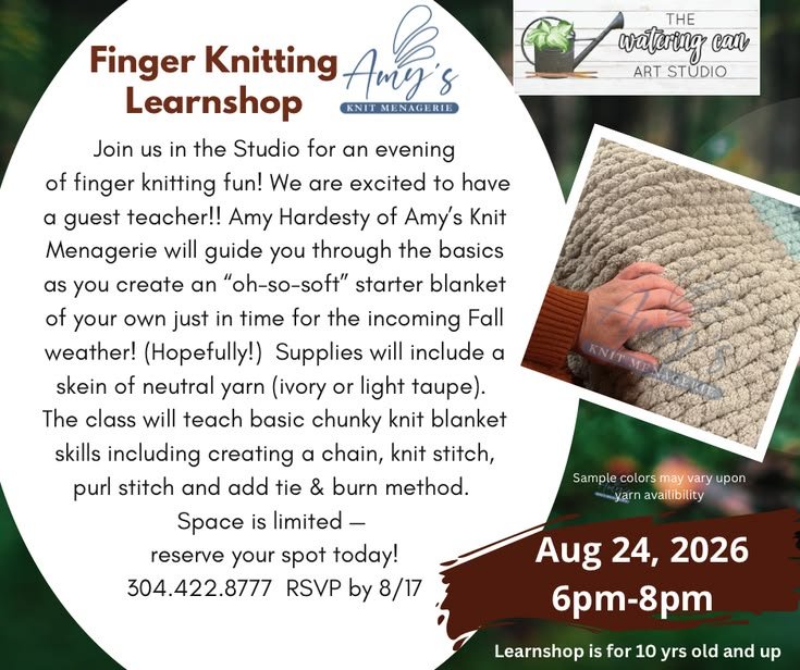 Finger Knitting starter blanket 