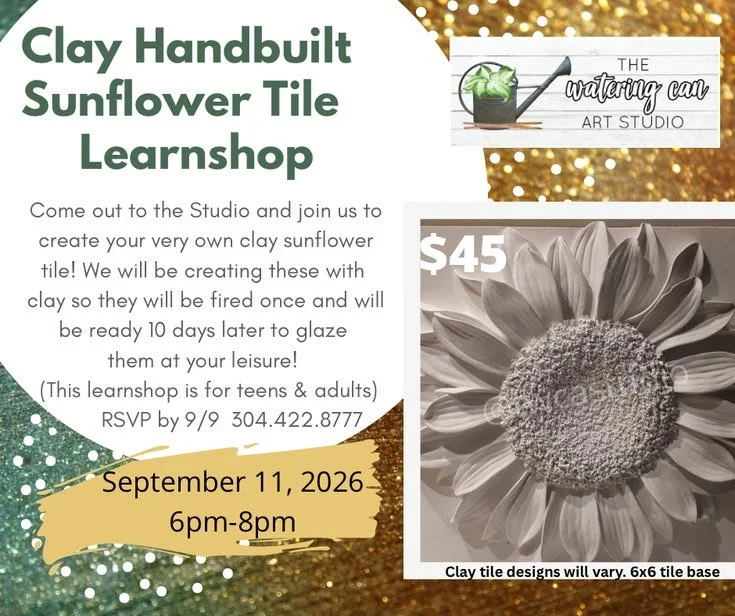 Clay sunflower tile  Learnshop 