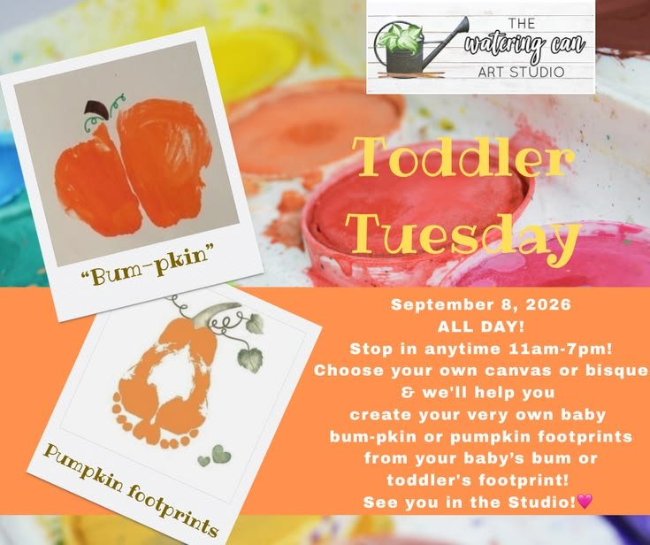 Toddler Tuesday Bum-pkin or pumpkin footprints