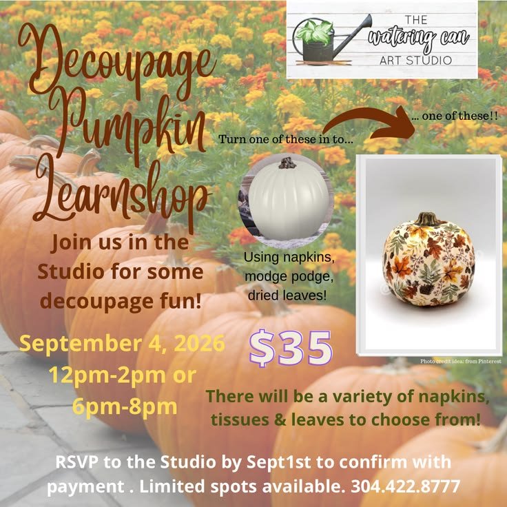Decoupage Pumpkin Learnshop               (evening session)
