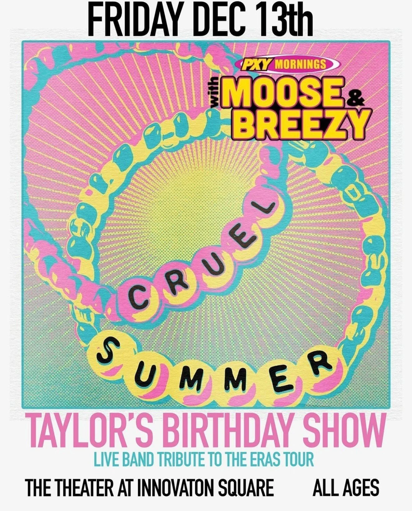 Calling all Taylor Swift fans! 🎤✨

Join us at Innovation Square on Friday, December 13th for a live band tribute to the best music eras with @CruelSummerBand! It&rsquo;s their BirthTAY Party, and we&rsquo;re celebrating in true Swiftie style! 💫

Wa