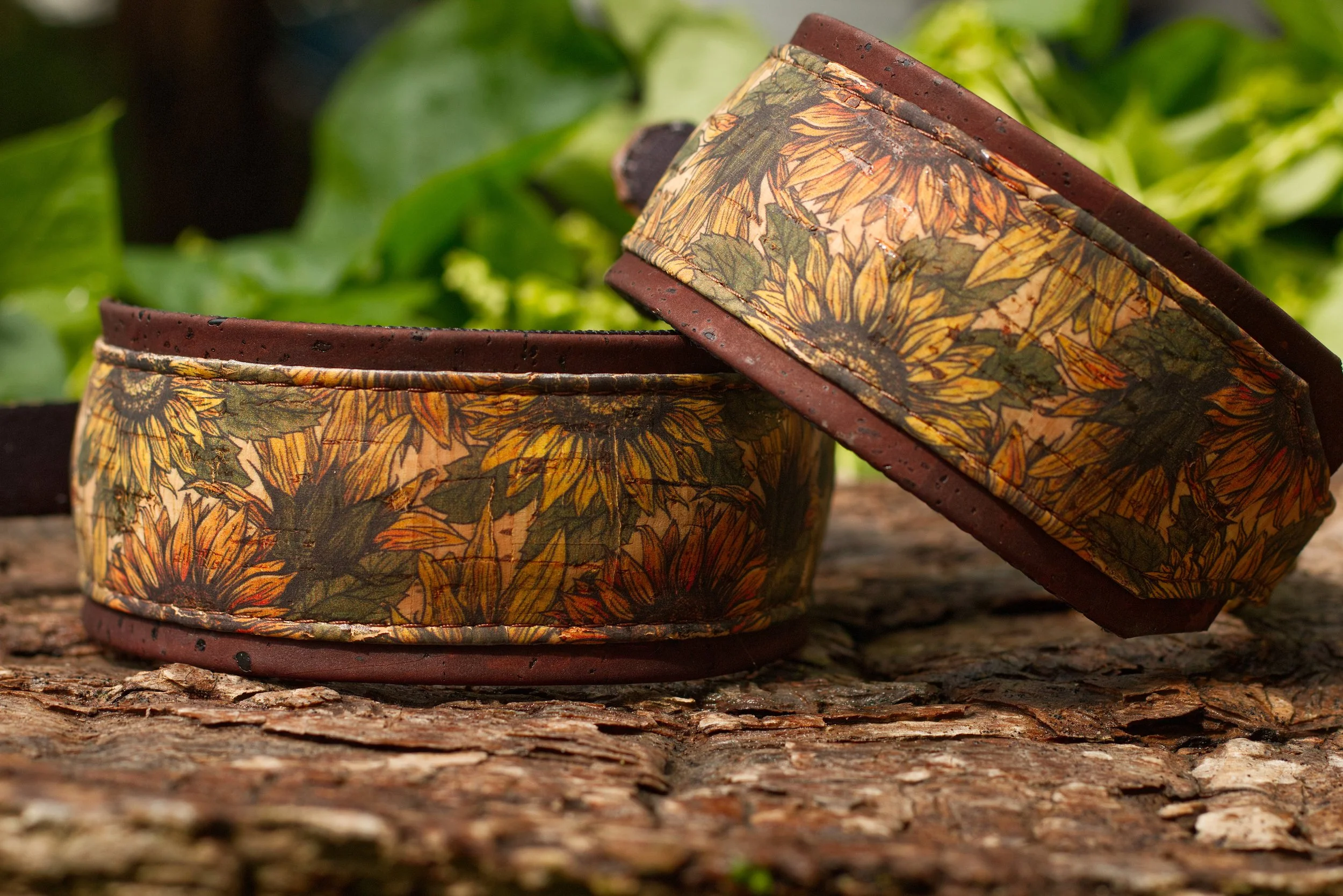 RTS Sunflower Cork Dog Collar Group.jpg