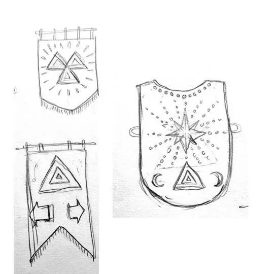 sketches for small textile works