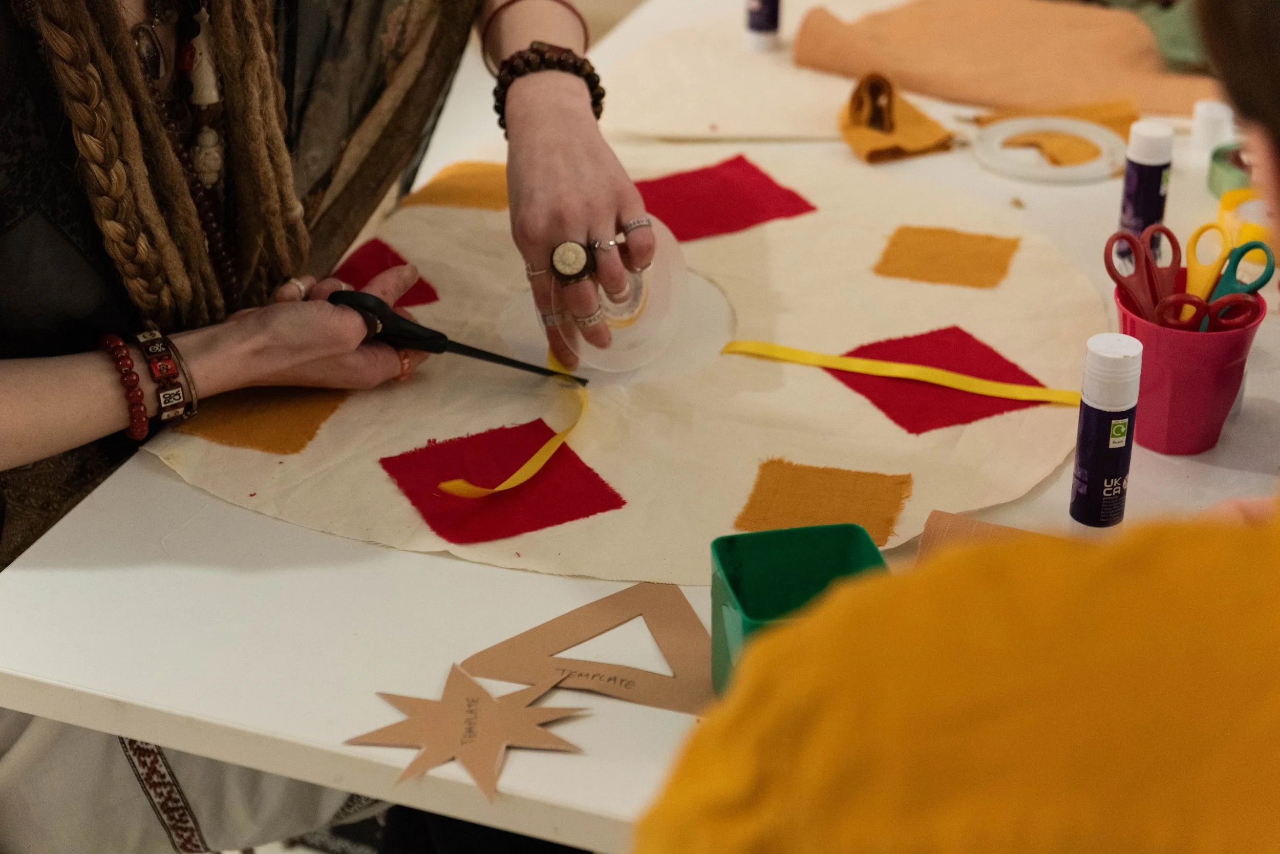 Fictional folk costume drop in workhsop - U Studio Festival 2026, Young people’s programme, Tate St Ives. Photo by Emma Booth.