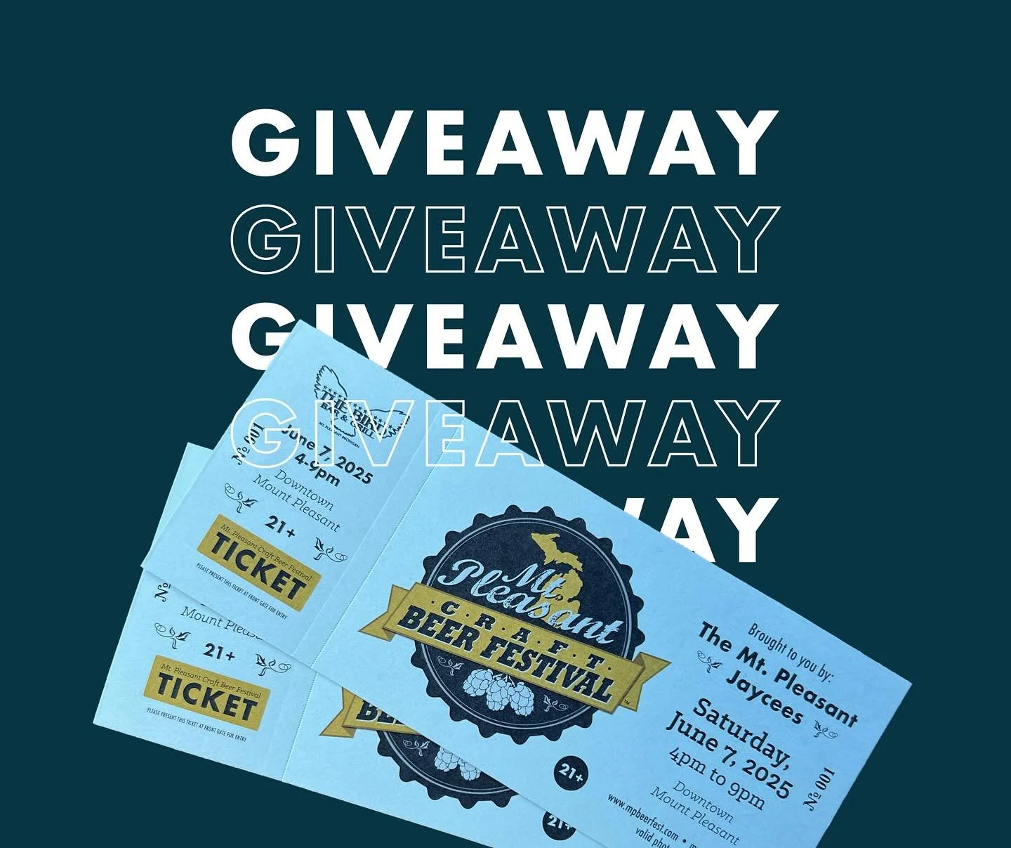 ***CLOSED*** GIVEAWAY TIME! The 11th Annual Mt. Pleasant Craft Beer Festival is one week away🍻

We&rsquo;re giving away 🎟 2 TICKETS 🎟 ($120 value). Here&rsquo;s how to enter👇
1. Follow @mpcraftbeerfest if you don&rsquo;t already
2. Like this post
