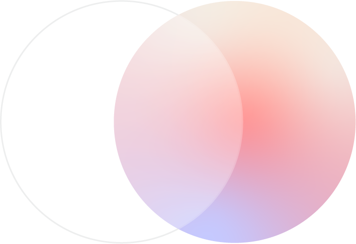 A colorful Venn diagram with overlapping circles in shades of pink, purple, and blue.