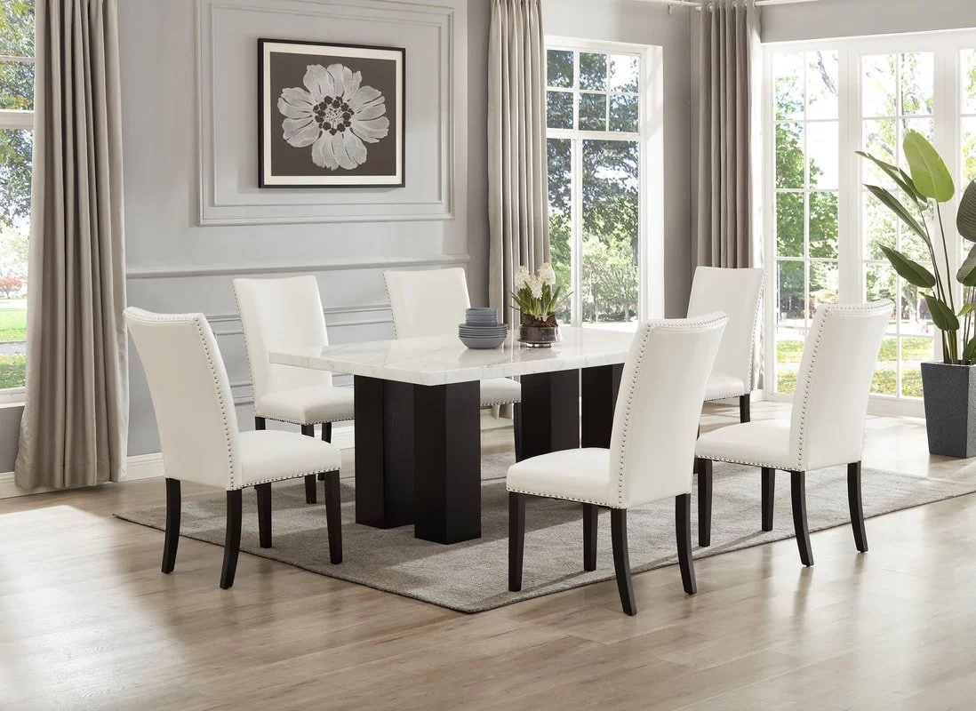 Finland Marble Dining Set - 7 PC White.jpg