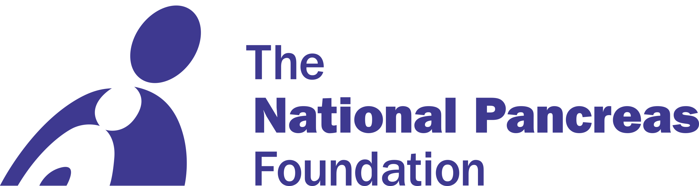 Logo of The National Pancreas Foundation with stylized pancreas icon in blue and purple text.