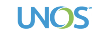 UNOS logo with blue and green text