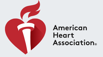 American Heart Association logo featuring a stylized red heart with a torch and the organization's name.