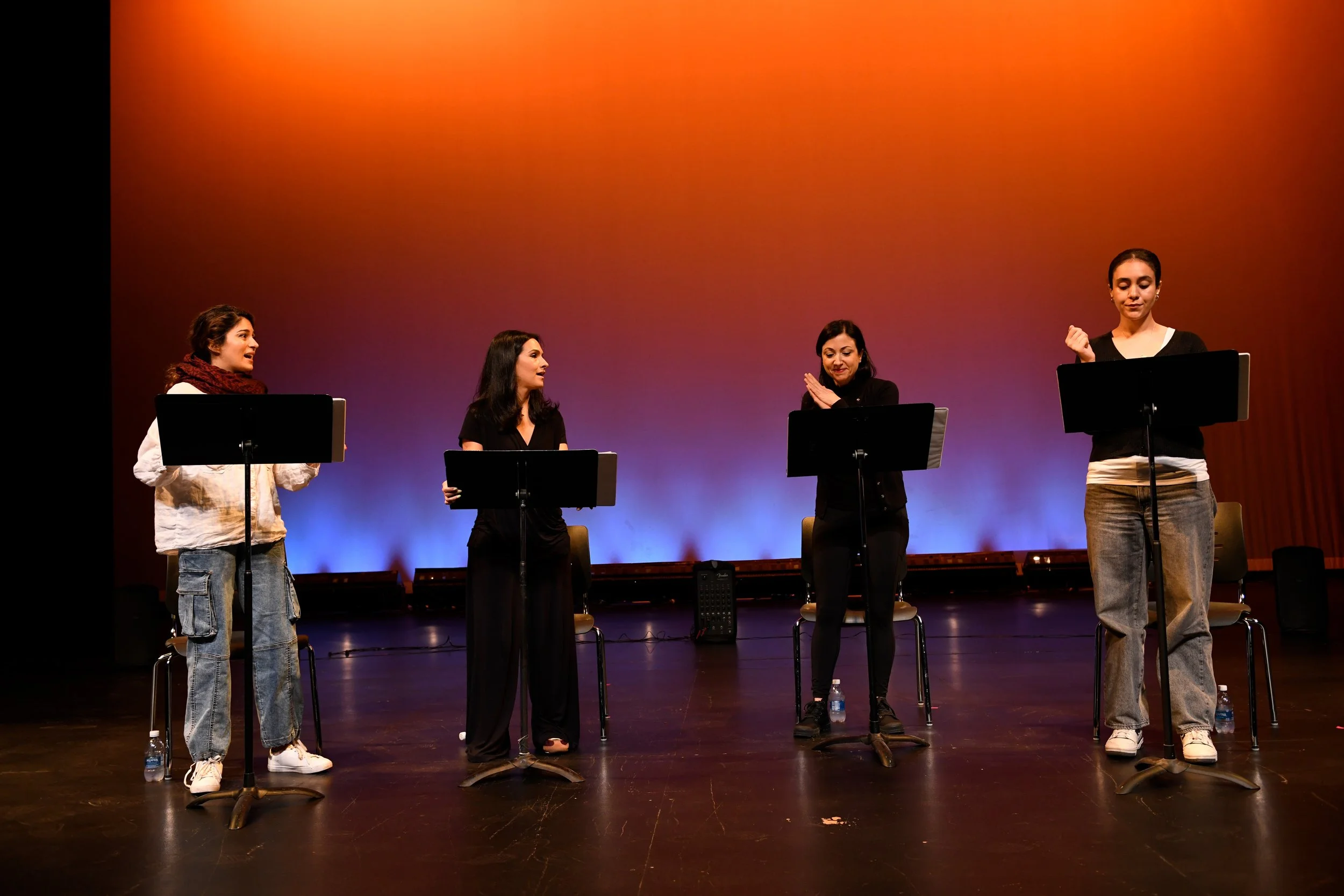 Awni Abdi-Bahri, Neagheen Homaifar, Hend Ayoub and Salma Mahmoud in "Milk." June 14, 2025.