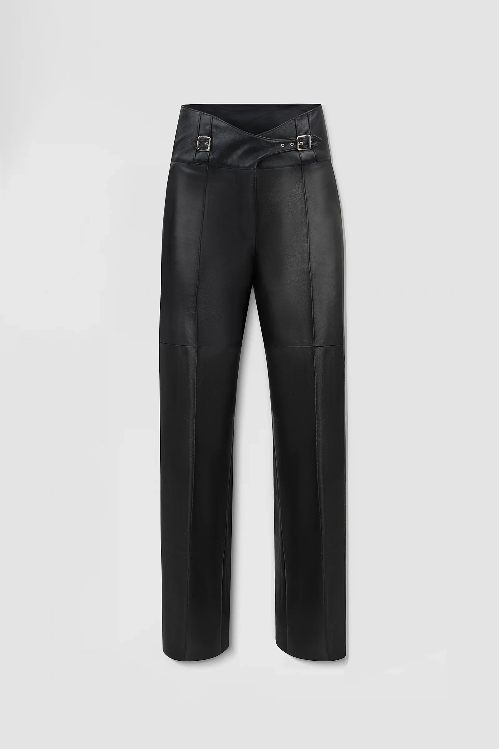 'Stheno' Black Leather Trousers
