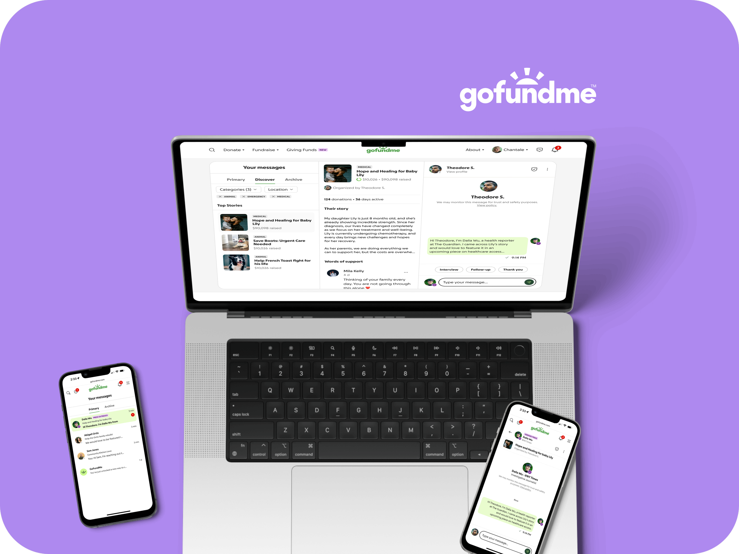 GoFundMe User-to-User Messaging