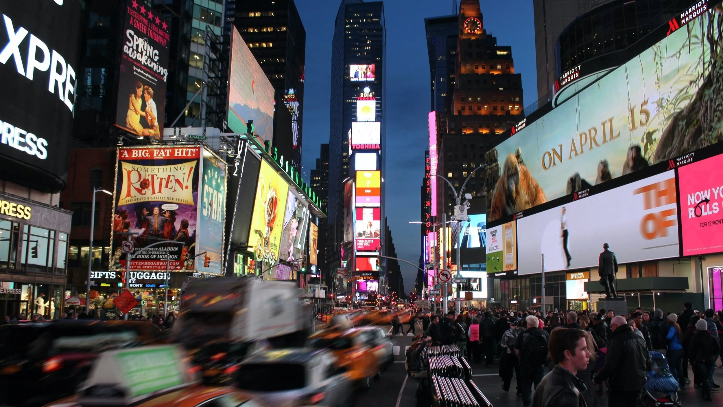 Many large scale advertisements in New York