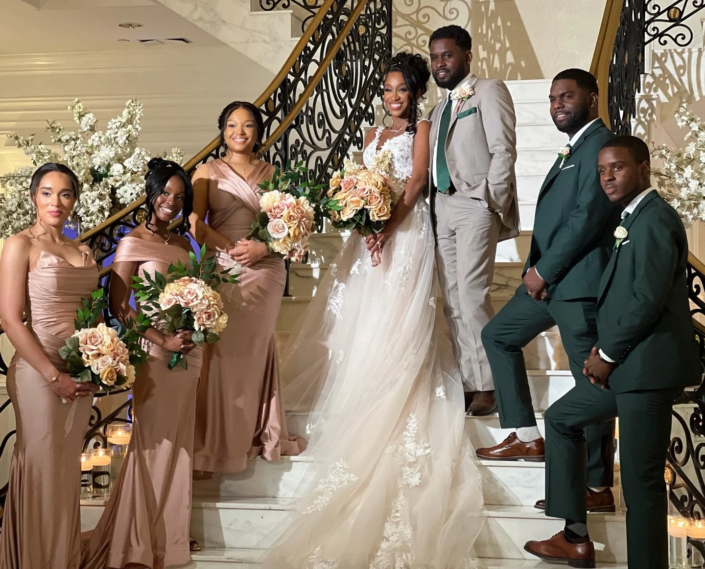 One year ago today, Neco &amp; Dejeun&eacute;e said &lsquo;I do&rsquo; surrounded by love, elegance, and unwavering faith. What began as plans for an outdoor ceremony quickly turned into a beautiful reminder that even when the rain falls, true love s