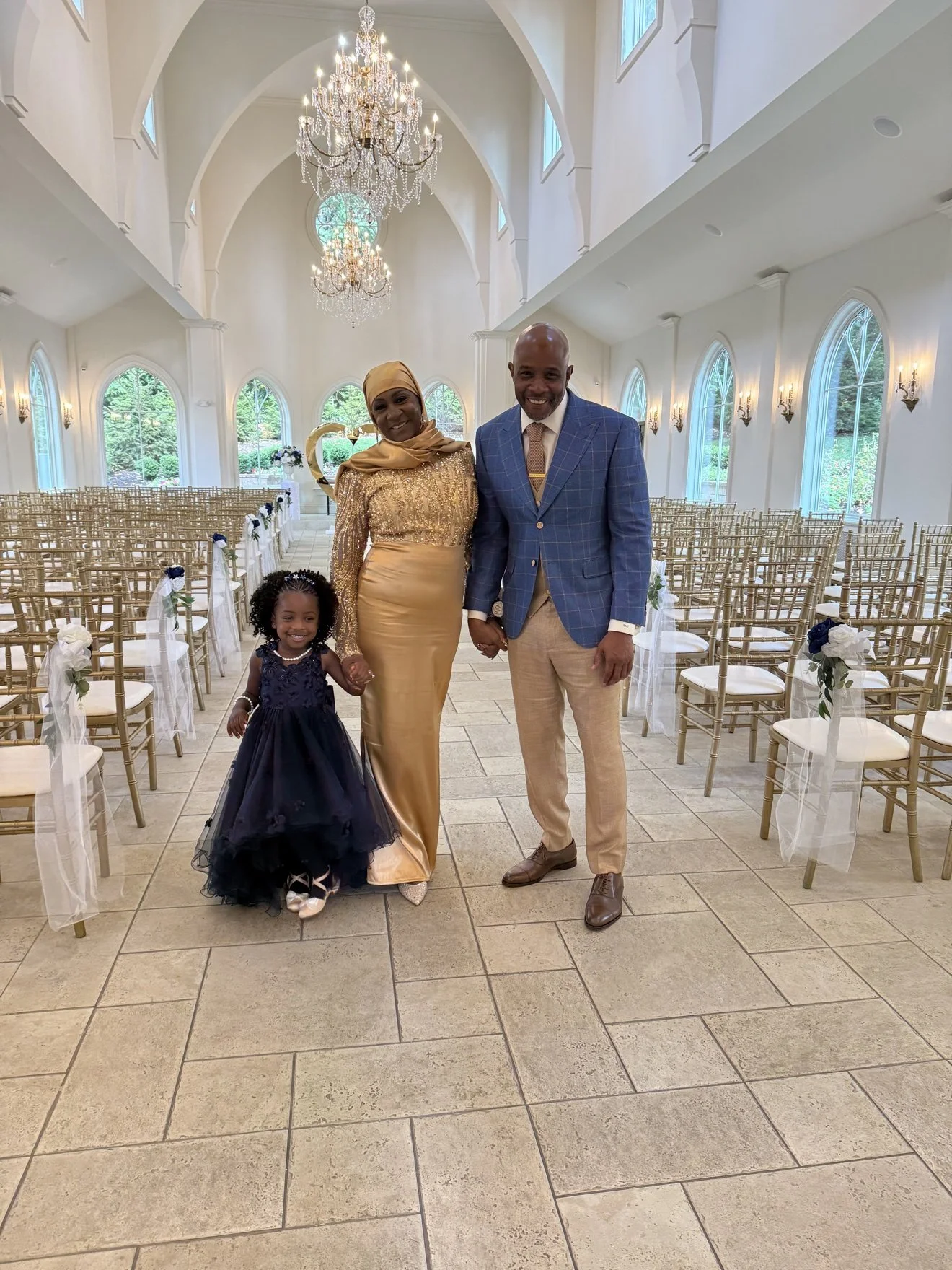 Tanya Johnson with her husband and daughter