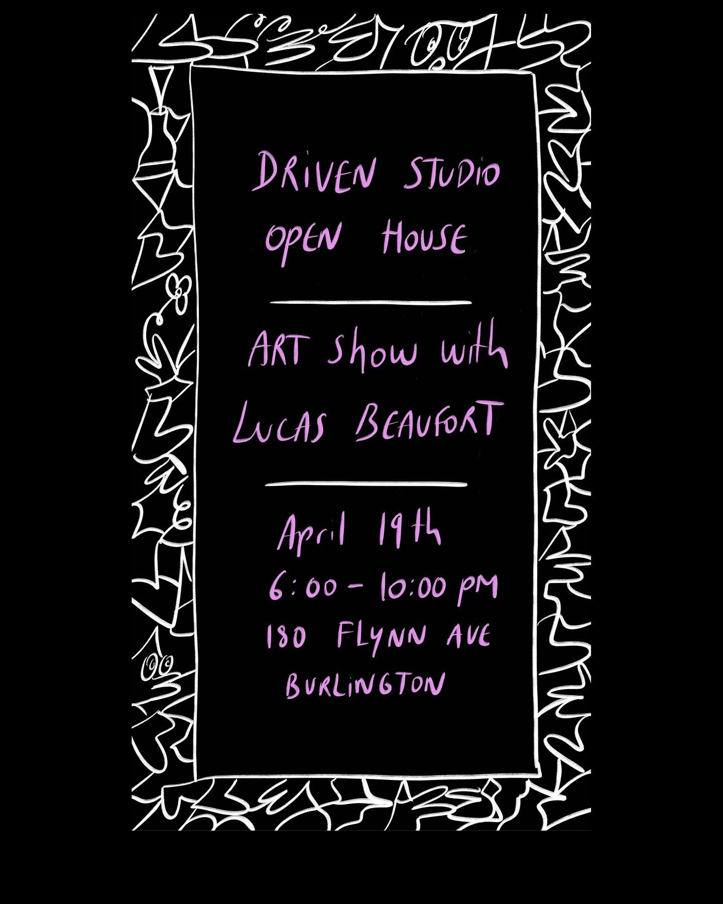 @talentskatepark hopes to see YOU at @driven_studio Open House and art show with @lucas_beaufort !!!
Date: April 19th
Time: 6:00PM - 10:00PM
Fee: FREE and OPEN to the public.
Location: 180 Flynn Ave, Unit 8
Art: Avallable for pre-purchase 
Lucas will