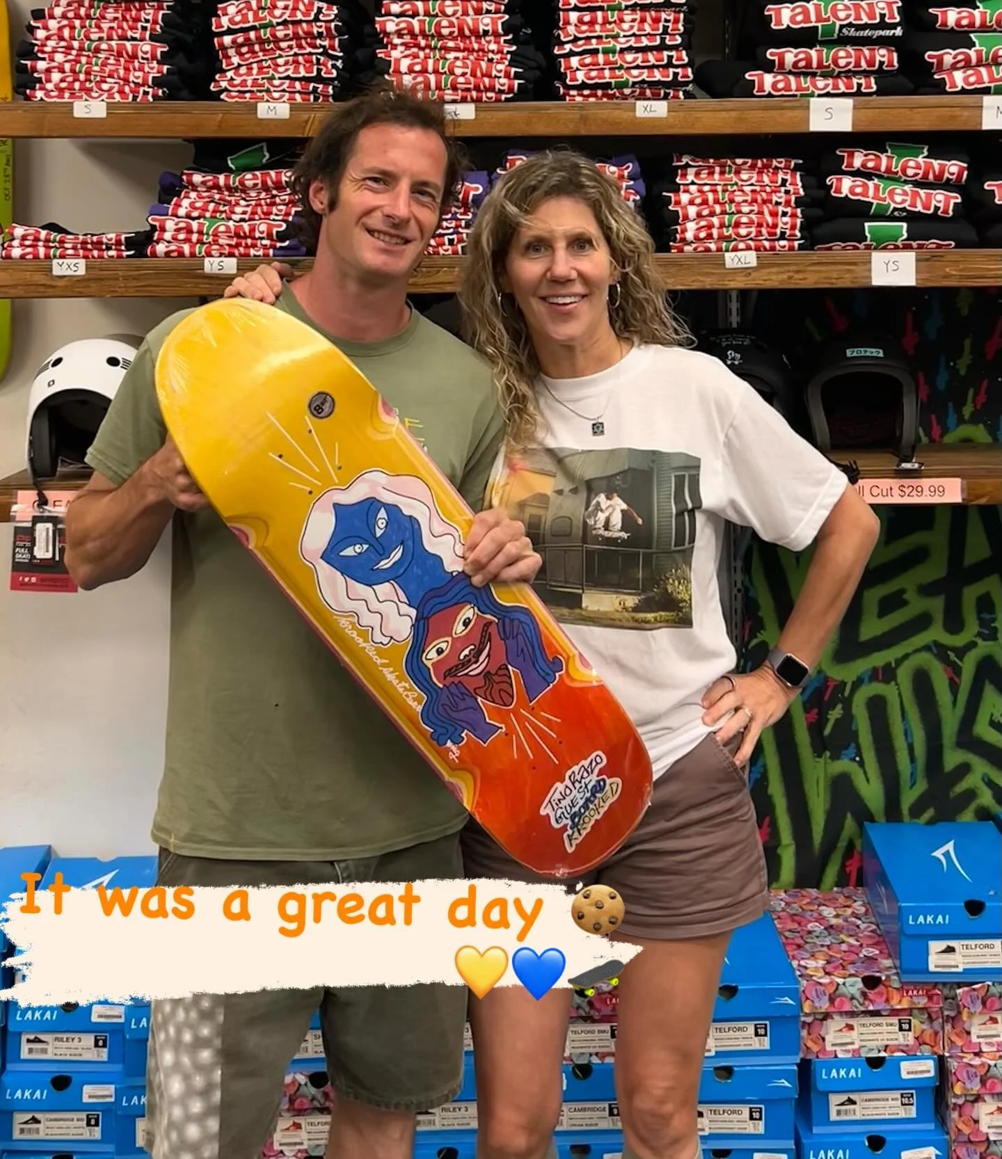 Always a great day when @chriscolbourn visits!  So happy to spend time with you, in my person ❤️ Talent loves you.  VT loves you.  Thanks for making my day&hellip; Hannah loves you too 🫶🏻💙💛🛹