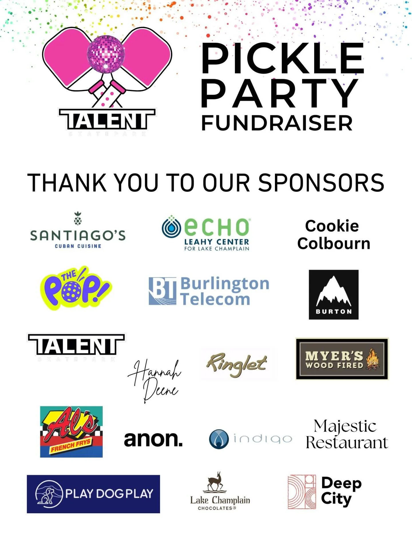 Thank you to our generous sponsors and attendees!  Coming together is always our favorite thing to do!  We are so grateful!
#talentskateparkforever #communityfirst #ilovermont