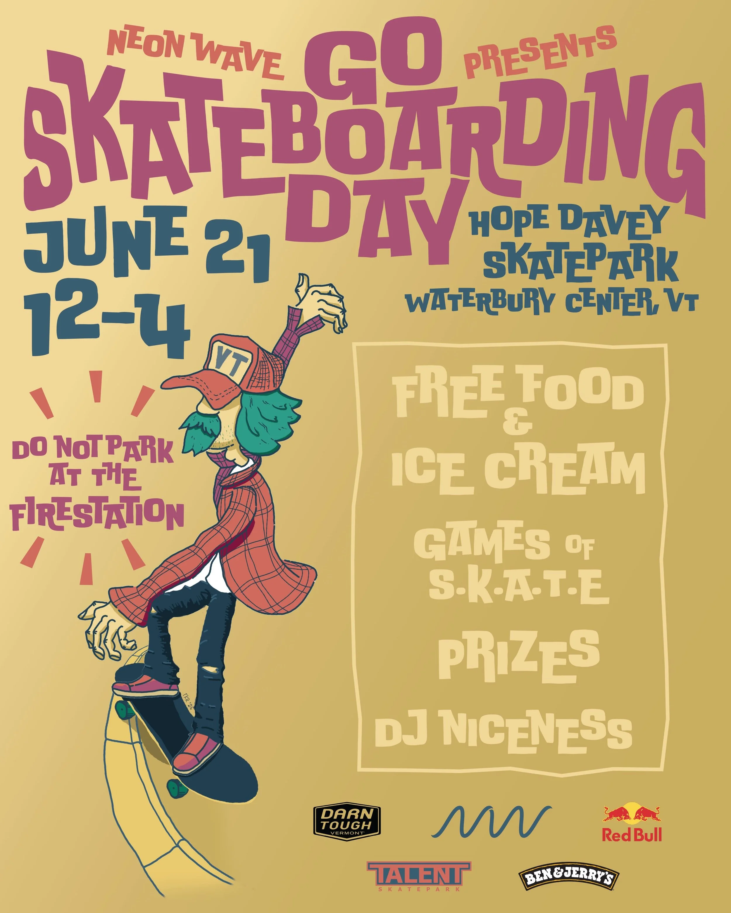 ‼️SAVE THE DATE. Go skate day jam on June 21st at Waterbury skatepark. ✨PRIZES 🏆 🍦ICE CREAM😍 🎶MUSIC🔥 ⚠️DO NOT PARK AT THE FIRE STATION⚠️