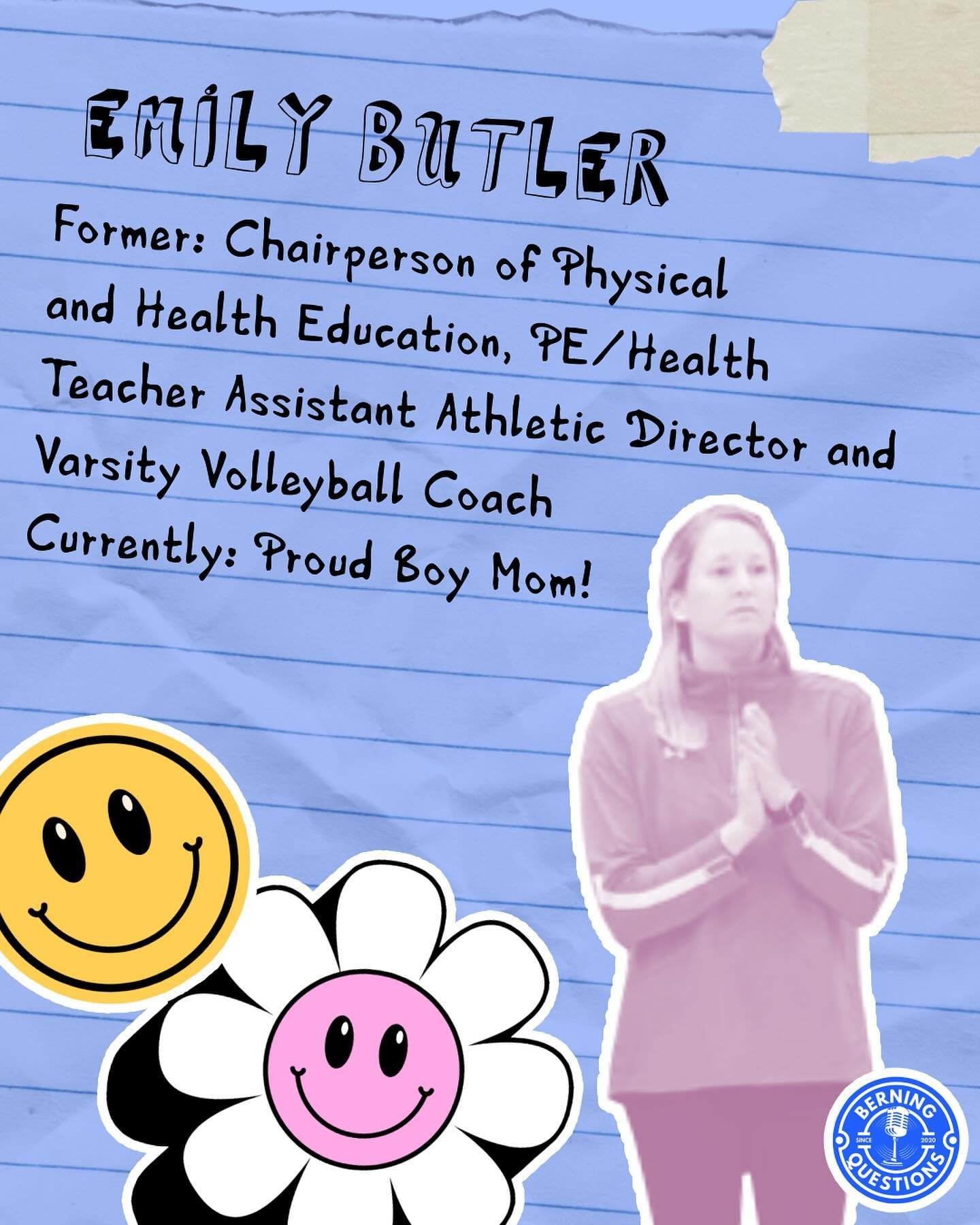 Meet Emily Butler! ✏️

Former chairperson of Physical and Health education, a PE/ Health teacher, Assistant Athletic Director, Varsity Volleyball Coach and now proud mom!! 🏐

We&rsquo;re by her ability to do it all and the impact she&rsquo;s left on