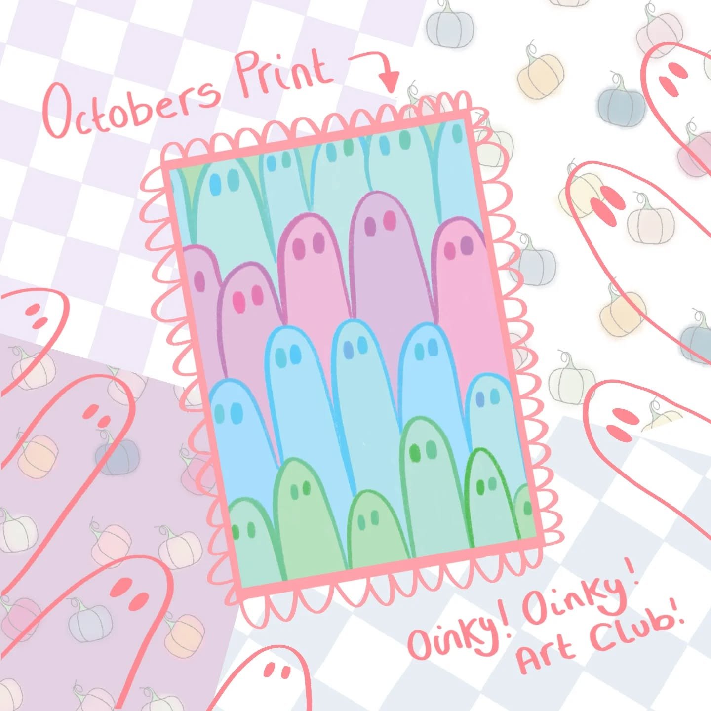Here's October's print 🥰 Subscribe to Oinky! Oinky! Art Club! before October the 31st to get this cute ghosty print 👻

There's only 4 slots left right now! 

Link is in the link place ❤️

#painterillustrator #makearteveryday #ghostillustration #hal