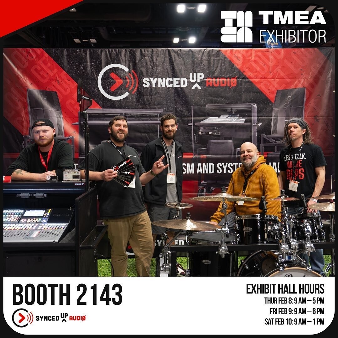 Stop by booth 2143 tomorrow to talk audio and see our display of Synced Up Audio field carts! 

-Your Partner from End Zone to End Zone 🤝

#syncedupdesigns #syncedup #marchingband #tmea2024 #musiceducator