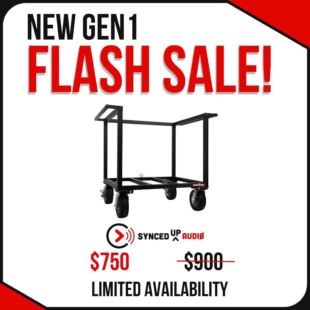 Flash Sale! Power up your performance with our GEN1 audio cart! Quick setups, hassle free transport, and the ultimate on and off the field convenience. This is an unbeatable price so hurry they are moving FAST! #syncedupaudio #syncedup #marchingband 