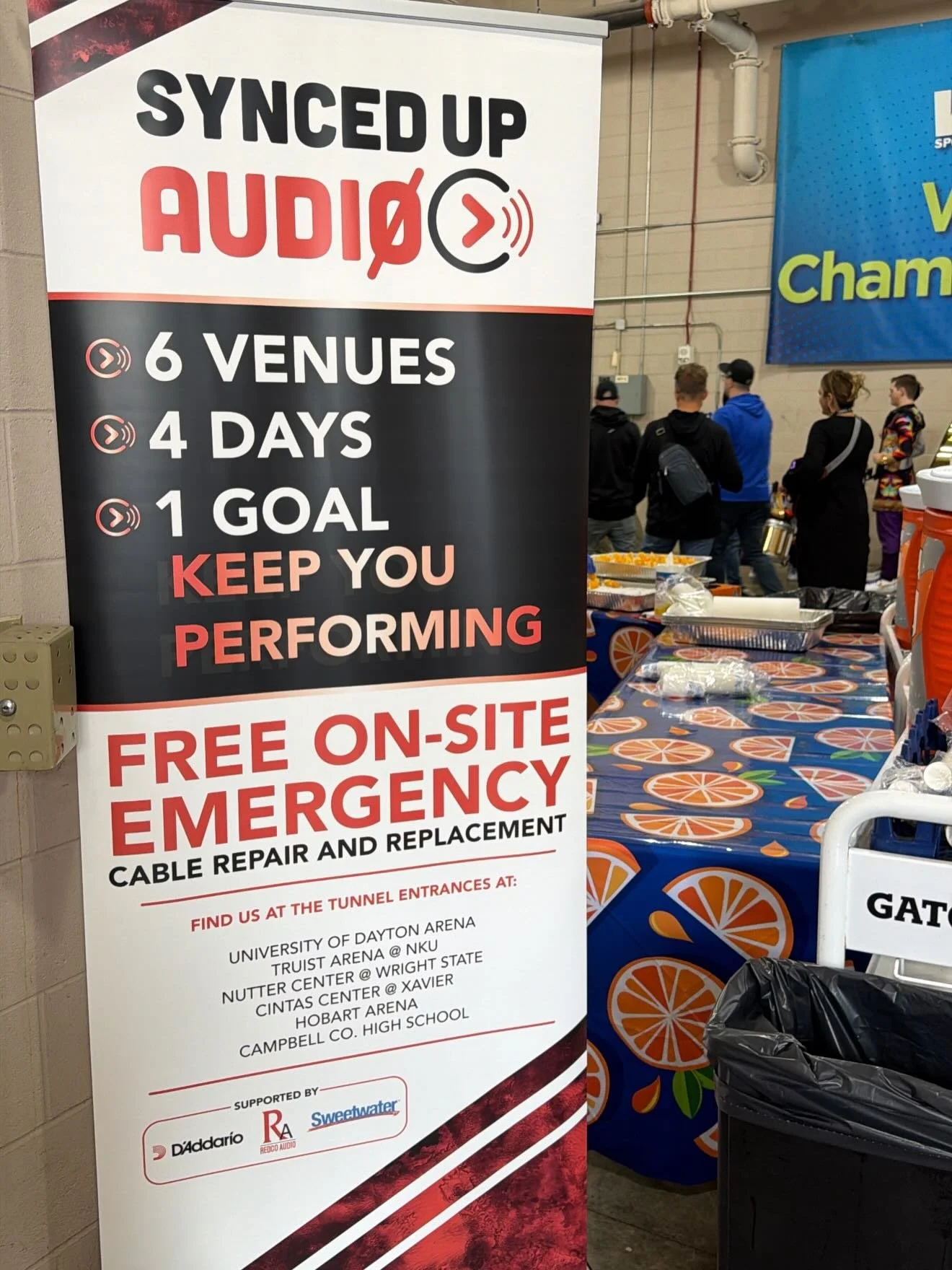 A quick look at the set ups for this week!

Synced Up has partnered with some amazing brands to bring you this FREE service and support all WGI week long!

If you find yourself in a bind, needing a quick cable repair or replacement at any of the show