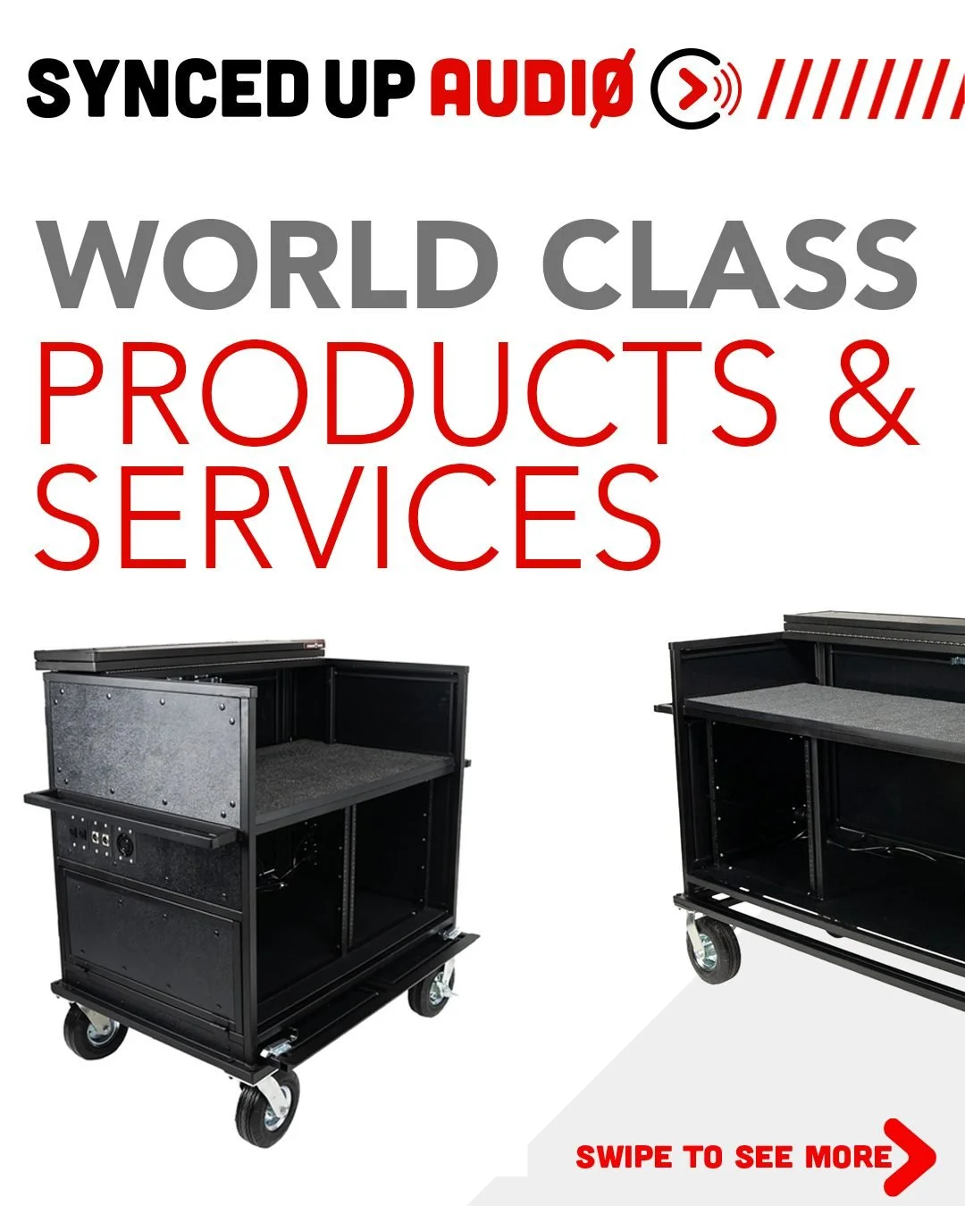 Explore Synced Up Audio's vast variety of products and services for the marching arts.

With a wide range of audio &amp; field carts, electronic design services, fully packaged PA systems and free tools and resources, Synced Up Audio is here to help 