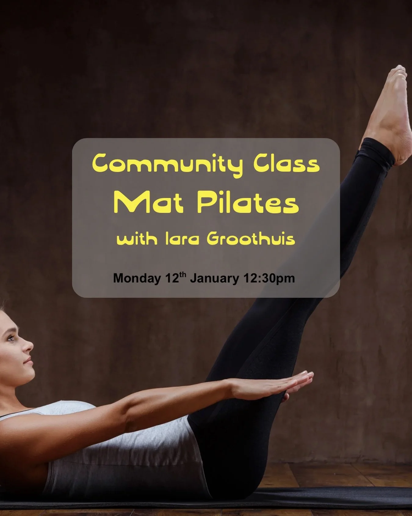 Join us on Monday 12th Jan 12:30 pm for a 45 min Mat Pilates class with @iarai.pilates 💚

Pilates emphasises controlled and precise movements that engage both the body and the mind, creating a holistic approach to physical fitness. It focuses on bui
