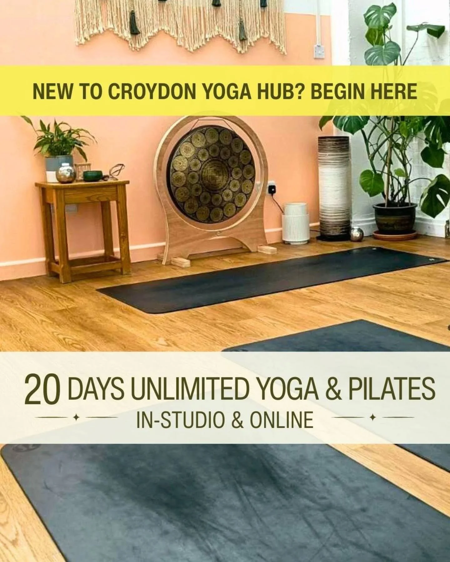 New to yoga or Pilates? Our 20-day unlimited intro pass makes it easy to begin, in-studio or online, at your own pace.

✨ Build strength, stability &amp; mobility
✨ Reduce tension and stress
✨ Practice confidently in a friendly, considered space

Fle