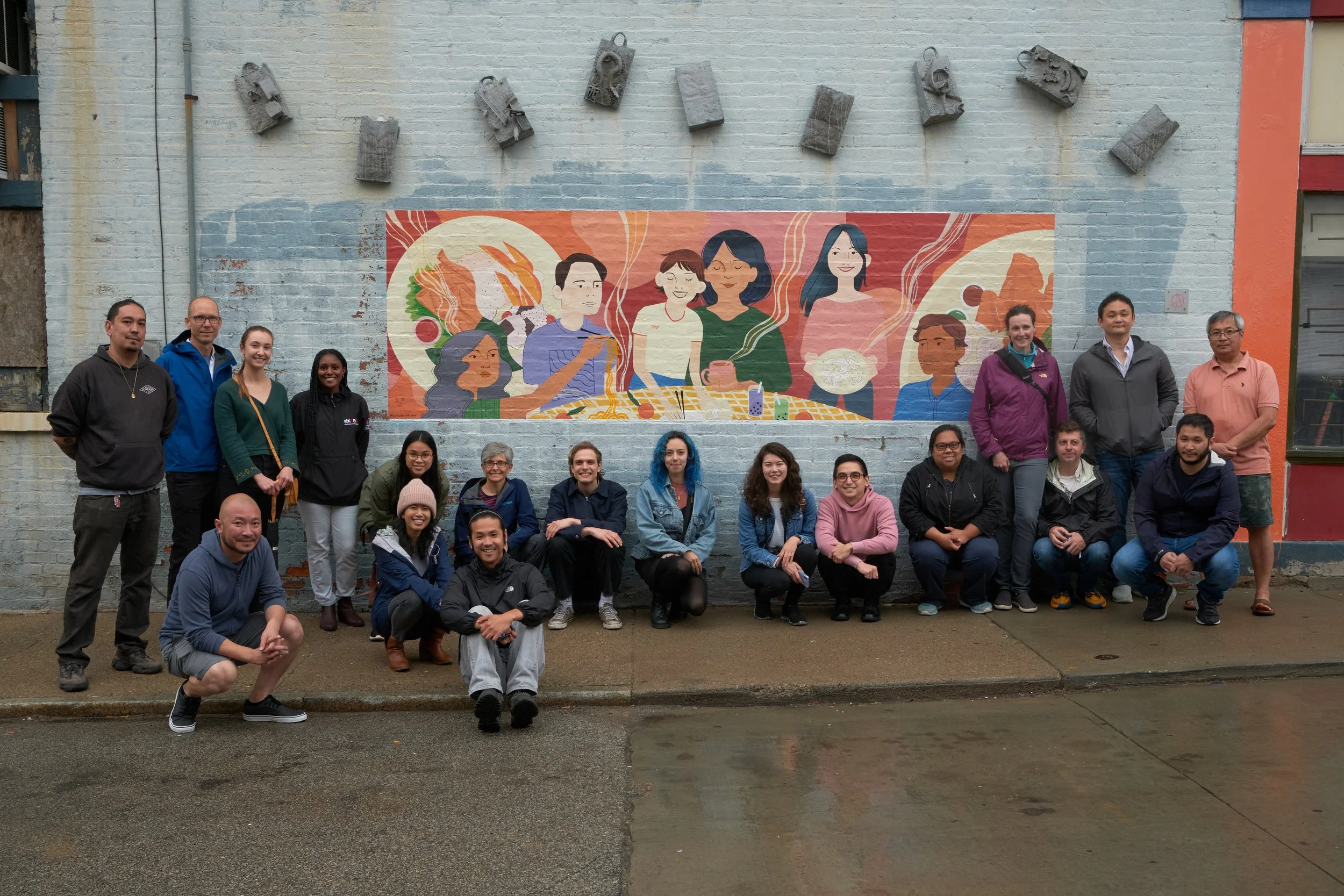 "Food Is Our Love Language" mural by Anissa Pulcheon 2021